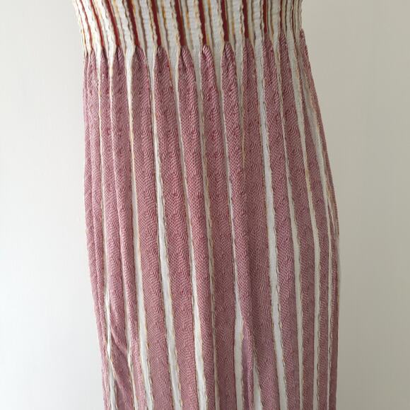 Free People Rain Shadow Maxi Dress Knit Babydoll Square Neck Striped XS - Picture 9 of 14
